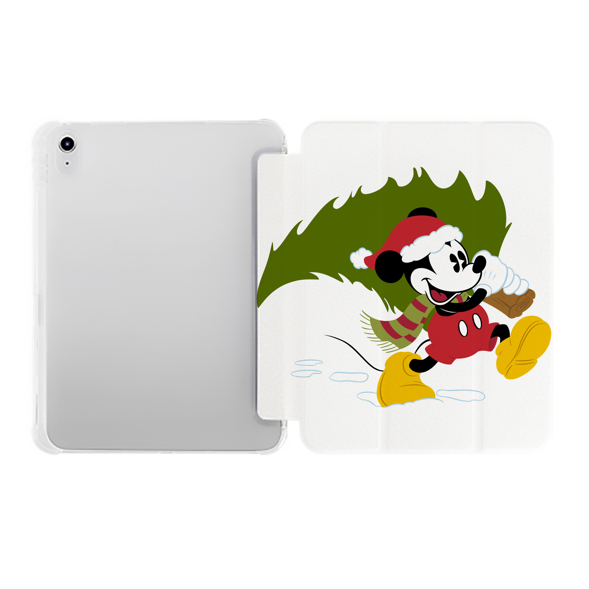 （画像用） ミッキーマウス Mickey Mouse IPad ケース ペン収納付き 三つ折りスタンド PUレザー×シリコン 対応機種9.5/10.5/10.9インチ